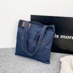 Fashionable Casual Large Capacity Denim Tote Bag - Image 2