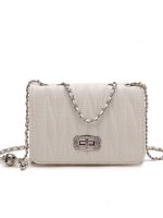 Women Fashion Casual Solid Color Chain Small Square Shoulder Bag - Image 2
