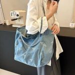 Wholesale Women Fashion Casual Large Capacity Denim Canvas Tote Bag
