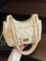 Women Fashion Solid Color Rhomboid Chain Shoulder Bag - Image 2
