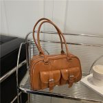 Wholesale Women Fashion Casual Solid Color Rectangular Shoulder Bag - Image 2