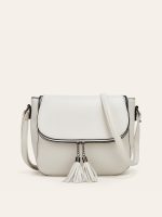 Wholesale Women Fashion Casual Solid Color Flip Saddle Tassel Shoulder Bag - Image 2