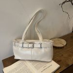 Wholesale Women Fashion Casual Simple Solid Color Belt Buckle Shoulder Bag - Image 3