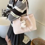 Wholesale Women Fashion Casual Solid Color Woven Pendant Shoulder Bag - Image 2