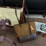 Wholesale Women Fashion Casual Large Capacity Suede Double-Piece Contrast Shoulder Bag