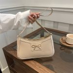 Wholesale Women Fashion Casual Solid Color Bowknot Shoulder Bag - Image 3
