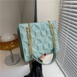 Women Fashion Simple Solid Color Chain Shoulder Bag - Image 2
