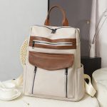 Wholesale Women Fashionable Contrast Color Outdoor Travel Backpack