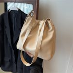 Women Fashion Simple Solid Color Soft Leather Shoulder Bag - Image 2