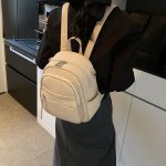 Women Pu Frosted Zipper Backpack - Image 2