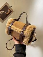 Wholesale Fashion Plush Stitching Shoulder Bag - Image 3