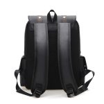 British Retro Soft Pu Leather Backpack Casual Large Capacity Travel Belt Buckle Backpack - Image 2