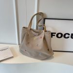 Wholesale Women Fashionable Solid Color Large Capacity Letter Embroidered Canvas Tote Bag - Image 2