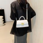 Wholesale Simple Solid Color Flip Square Shoulder Bag - Image 3