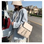 Wholesale Casual Soft Leather Dual-Use Solid Color Backpack - Image 2