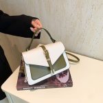 Wholesale Fashion Contrast Color Stitching Flip Square Shoulder Bag - Image 3