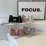 Wholesale Women Fashion Solid Color Bow Square Shoulder Underarm Bag - Image 2