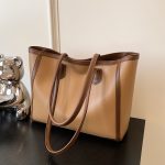Women Fashion Casual Solid Color Large Capacity Tote Bag - Image 2