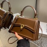 Women Fashion Retro Solid Color Square Shoulder Bag - Image 2