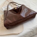 Women Casual Simple Solid Color Large Capacity Soft Leather Tote Bag - Image 3