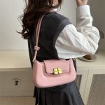 Women Fashion Casual Simple Solid Color Shoulder Bag - Image 3