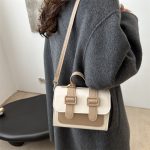 Women Fashion Simple Color Block Small Square Shoulder Bag - Image 2