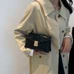 Women Fashion Elegant Solid Color Chain Small Square Shoulder Bag - Image 3