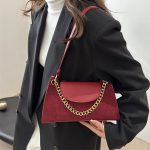 Women Fashion Casual Splicing Small Square Chain Shoulder Bag - Image 2