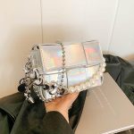 Wholesale Women Fashion Solid Color Love Chain Small Square Shoulder Bag