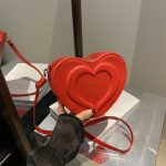 Women Fashion Casualsolid Color Heart Shaped Shoulder Bag - Image 2