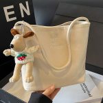 Women Fashion Casual Solid Color Pu Leather Bucket Shoulder Bag