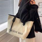 Women Fashion Casual Letter Printed Large Capacity Tote Bag - Image 2