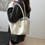 Wholesale Women Fashion Casual Solid Color Large Capacity Tote Bag - Image 2