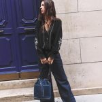 Wholesale Fashion Denim PU Stitching Bucket Bag - Image 2