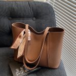 Wholesale Women Casual Simple Large Capacity Ribbon Tote Bag - Image 2