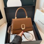 Wholesale Women Casual Simple Metal Buckle Solid Color Small Square Shoulder Bag