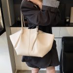 Wholesale Women Fashion Casual Solid Color Pleated Large Capacity Tote Bag - Image 2