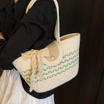 Wholesale Women Summer Beach Large Capacity Woven Tote Bag - Image 2