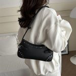 Wholesale Vintage Fashion Women Rivet Underarm Bag - Image 2