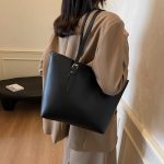 Wholesale Large Capacity Winter Color Blocking Tote Bag - Image 2