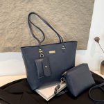 Wholesale Women Fashion Simple Solid Color Large Capacity Tote Bag Three-Piece Bag Set
