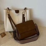 Wholesale Women Fashion Simple Solid Color Large Capacity Tote Bagtwo-Piece Bag Set - Image 2