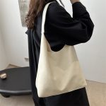 Wholesale Women Retro Simple Solid Color Large Capacity Tote Bag Two-Piece Bag Set - Image 3