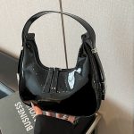Wholesale Women Fashion Casual Solid Color Patent Leather Shoulder Bag - Image 2