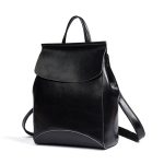 Wholesale Women Fashion Retro Simple Leather Solid Color Backpack - Image 2