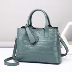 Women Fashion Versatile Handbag Genuine Leather Crocodile Pattern Diana Bag - Image 2
