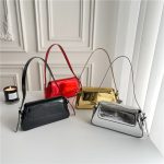 Wholesale Women Fashionable Patent Leather Square Underarm Bag - Image 2