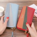 Patchwork Color Large Capacity Women Zipper Card Holder Clutch Purse - Image 2