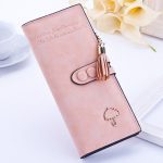 Women Long Zipper Wallet Multi-Function Clutch Frosted Purse - Image 2