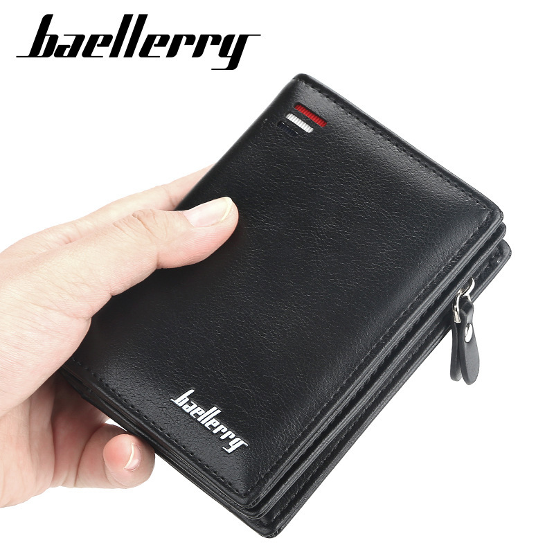 main_1-725 Men Zipper Short Wallet Multi-Card Fashion Vertical Mini Purse - Image 1